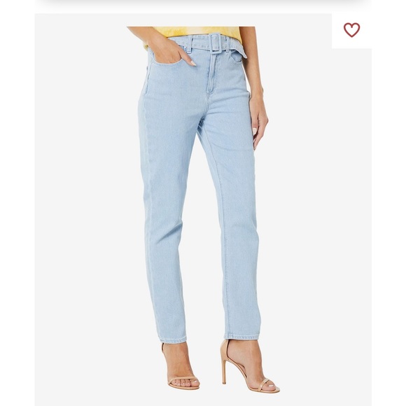 NWT Paige CARROT LEG SELFT BELT-CHEYNE 26 Blue Jeans mom fit High rise - Picture 7 of 10
